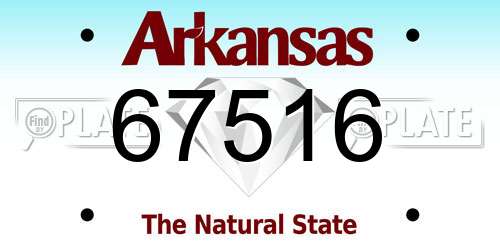 67516 Arkansas License Plate