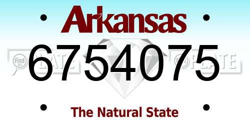 6754075 Arkansas License Plate