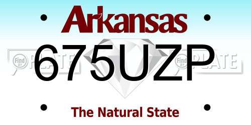 675UZP Arkansas License Plate