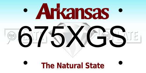 675XGS Arkansas License Plate