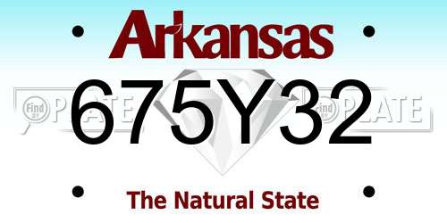 675Y32 Arkansas License Plate