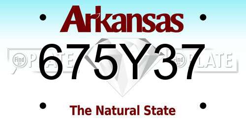 675Y37 Arkansas License Plate