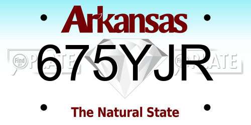 675YJR Arkansas License Plate