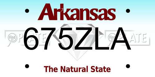 675ZLA Arkansas License Plate