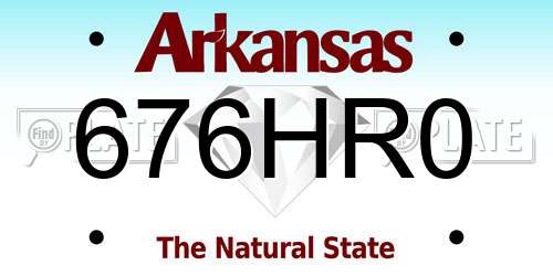 676HR0 Arkansas License Plate