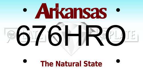 676HRO Arkansas License Plate