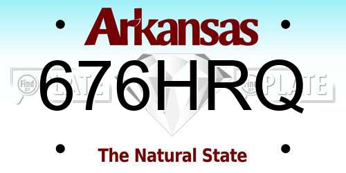 676HRQ Arkansas License Plate