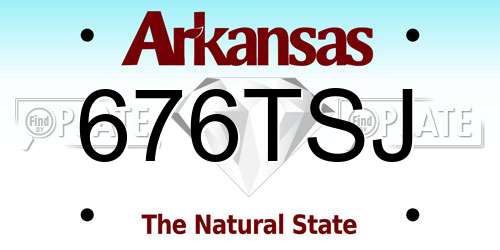 676TSJ Arkansas License Plate