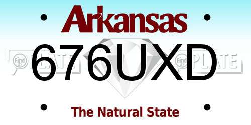 676UXD Arkansas License Plate