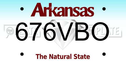 676VBO Arkansas License Plate