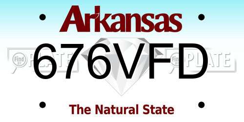 676VFD Arkansas License Plate