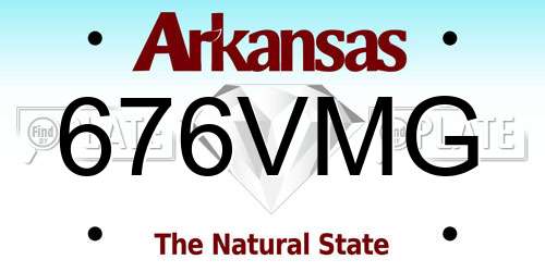 676VMG Arkansas License Plate