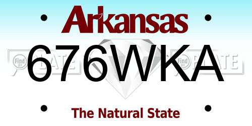 676WKA Arkansas License Plate