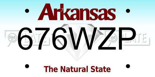 676WZP Arkansas License Plate