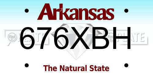 676XBH Arkansas License Plate