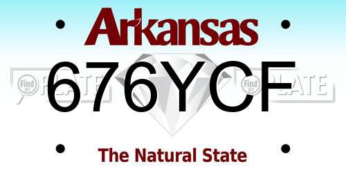 676YCF Arkansas License Plate