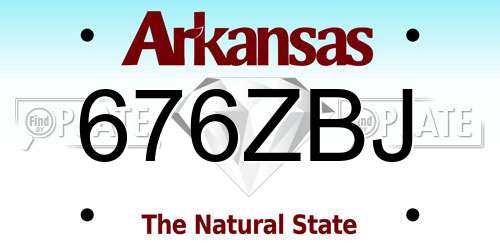 676ZBJ Arkansas License Plate