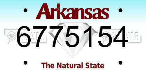 6775154 Arkansas License Plate
