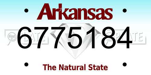 6775184 Arkansas License Plate