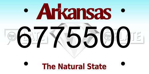 6775500 Arkansas License Plate