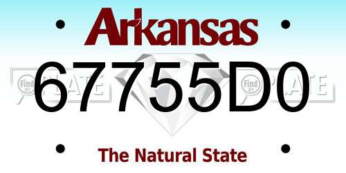 67755D0 Arkansas License Plate