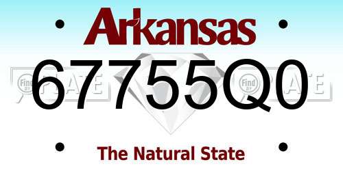 67755Q0 Arkansas License Plate