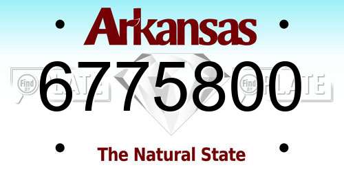 6775800 Arkansas License Plate