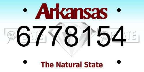 6778154 Arkansas License Plate
