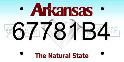 67781B4 Arkansas License Plate