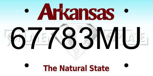67783MU Arkansas License Plate