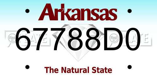 67788D0 Arkansas License Plate