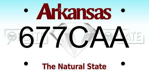 677CAA Arkansas License Plate