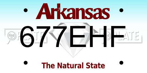 677EHF Arkansas License Plate