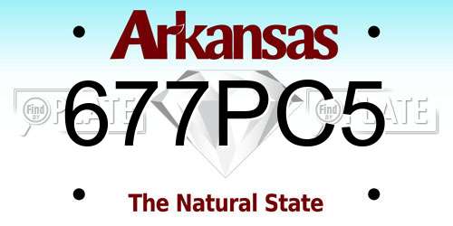677PC5 Arkansas License Plate