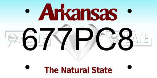 677PC8 Arkansas License Plate
