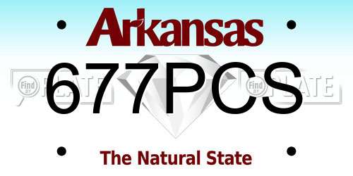 677PCS Arkansas License Plate