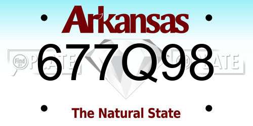 677Q98 Arkansas License Plate