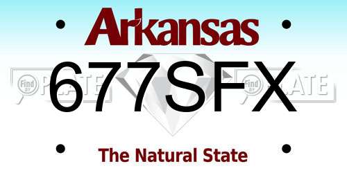 677SFX Arkansas License Plate
