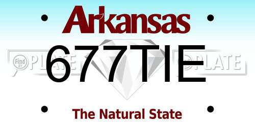 677TIE Arkansas License Plate