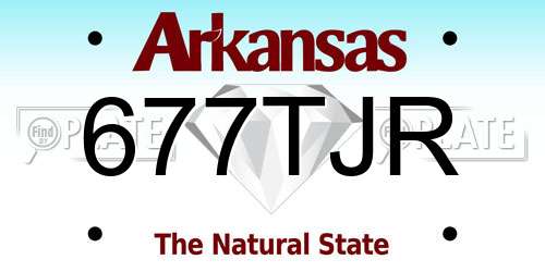 677TJR Arkansas License Plate