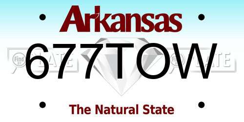 677TOW Arkansas License Plate