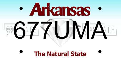 677UMA Arkansas License Plate