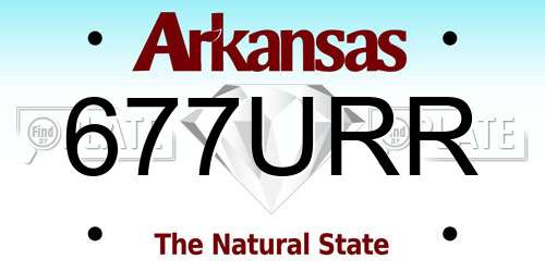 677URR Arkansas License Plate
