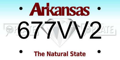 677VV2 Arkansas License Plate