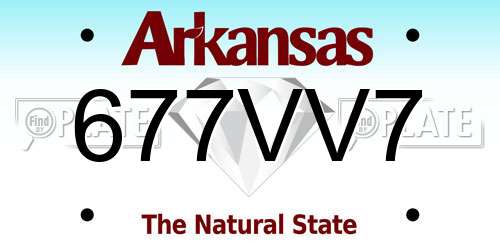 677VV7 Arkansas License Plate