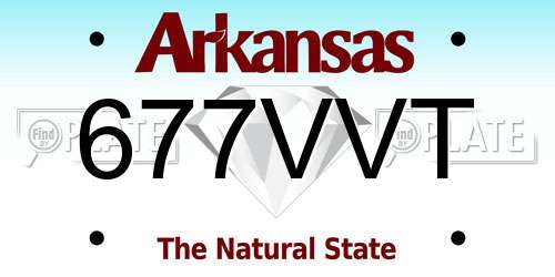 677VVT Arkansas License Plate