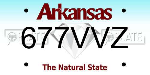 677VVZ Arkansas License Plate