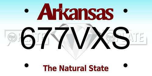 677VXS Arkansas License Plate