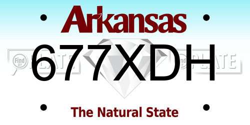 677XDH Arkansas License Plate