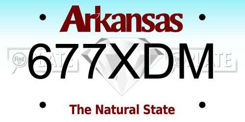 677XDM Arkansas License Plate